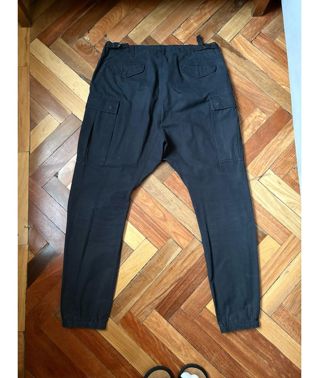 R13 Черные хлопковые повседневные брюки, фото 2