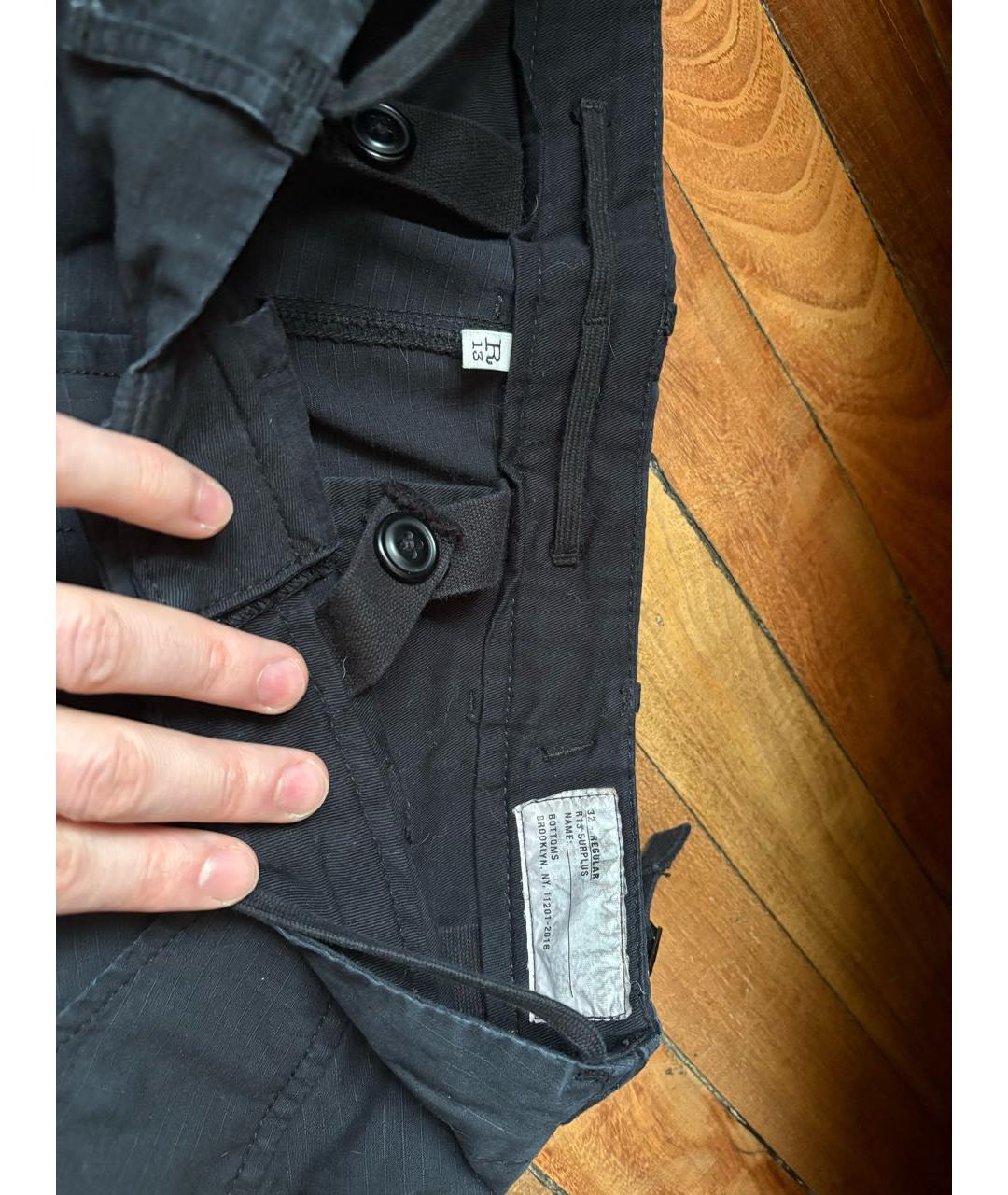 R13 Черные хлопковые повседневные брюки, фото 4