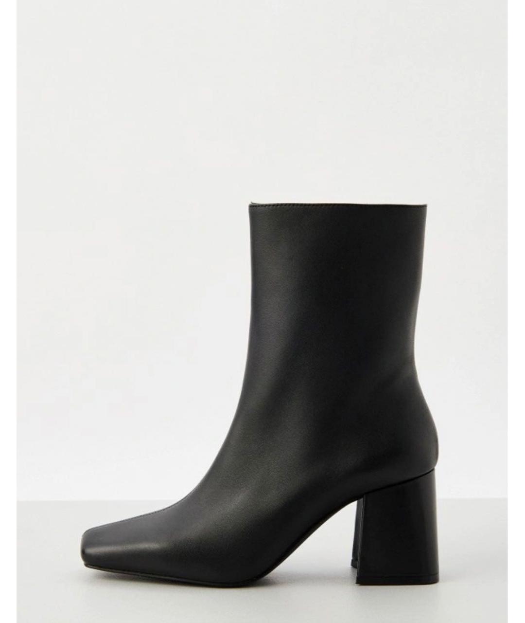 HUGO Черные кожаные полусапоги, фото 6