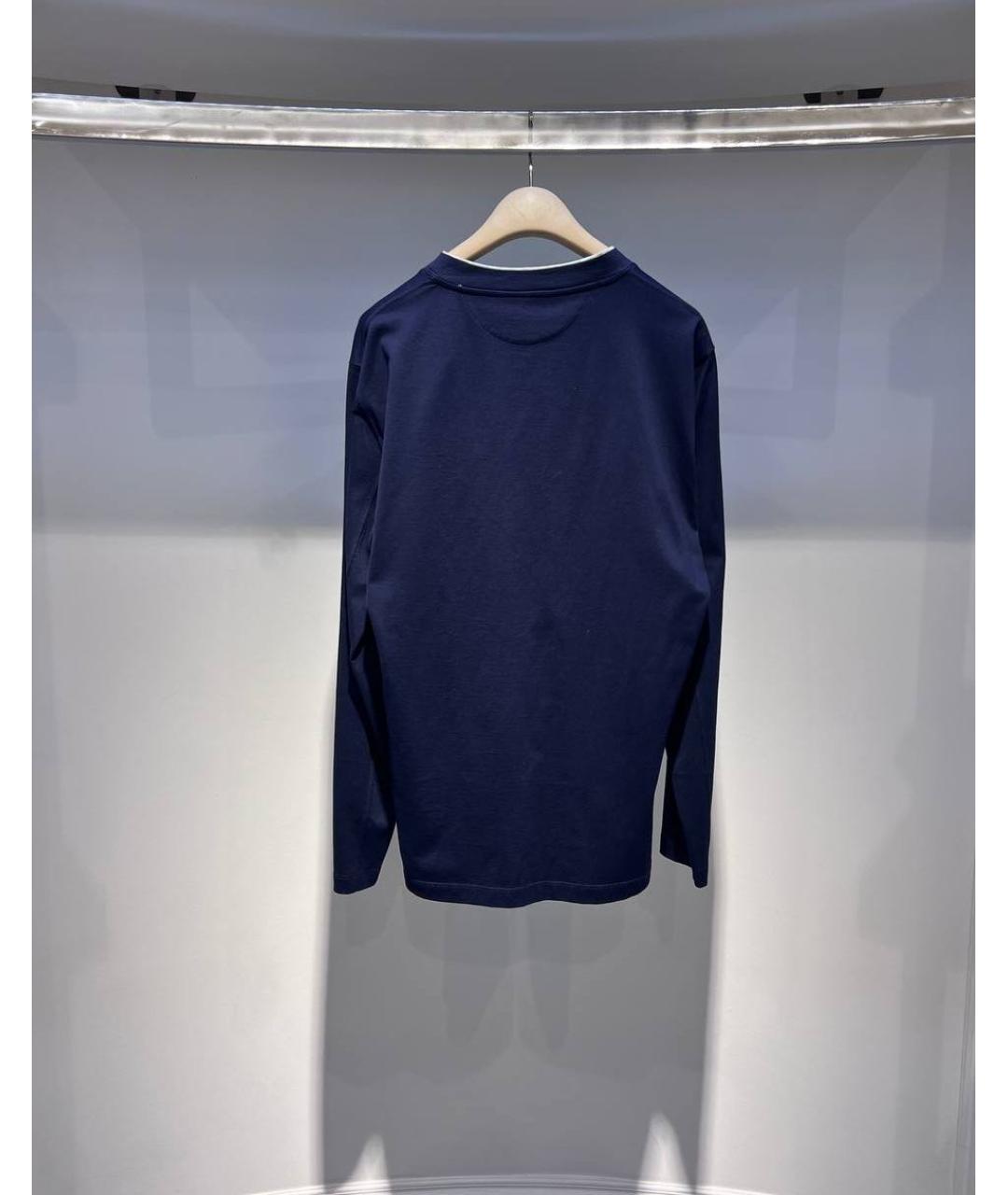 BRUNELLO CUCINELLI Темно-синий хлопковый джемпер / свитер, фото 2