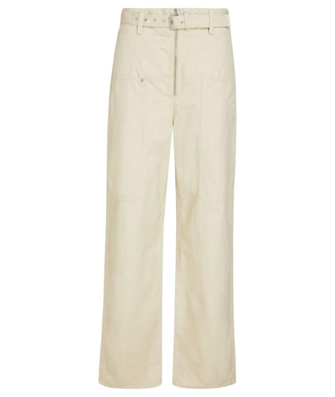 ISABEL MARANT ETOILE Бежевые хлопковые прямые брюки, фото 1