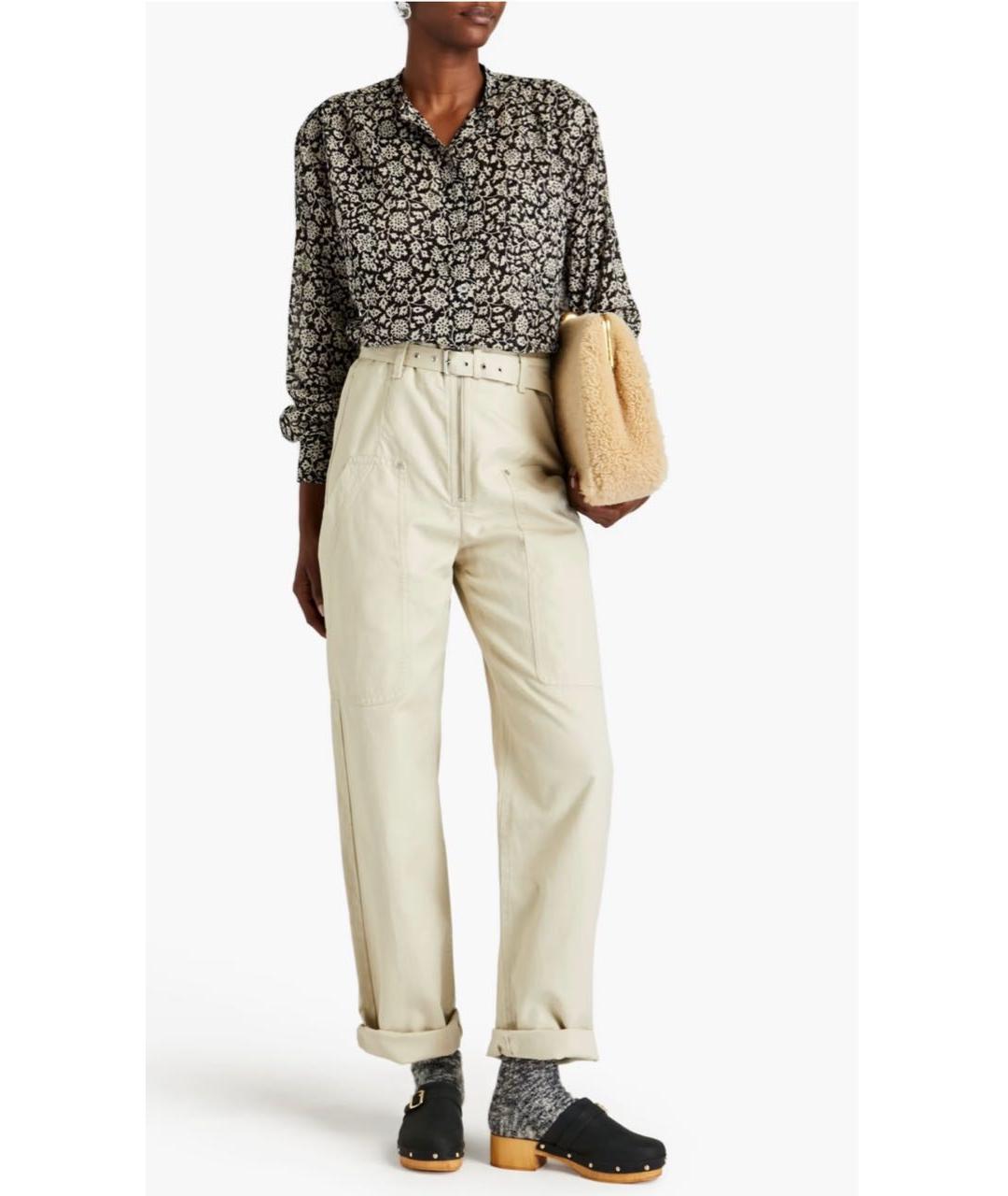 ISABEL MARANT ETOILE Бежевые хлопковые прямые брюки, фото 8