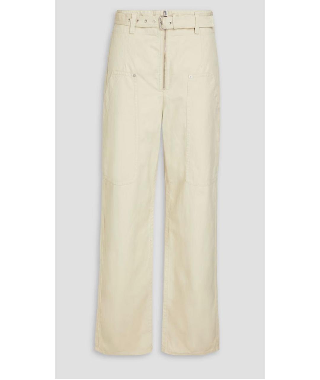 ISABEL MARANT ETOILE Бежевые хлопковые прямые брюки, фото 9