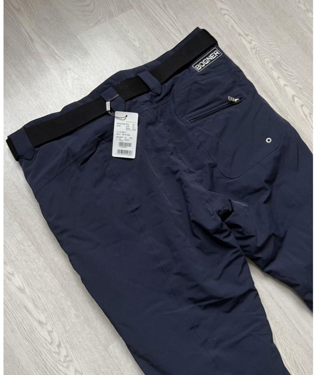 BOGNER Темно-синие полиамидовые повседневные брюки, фото 8