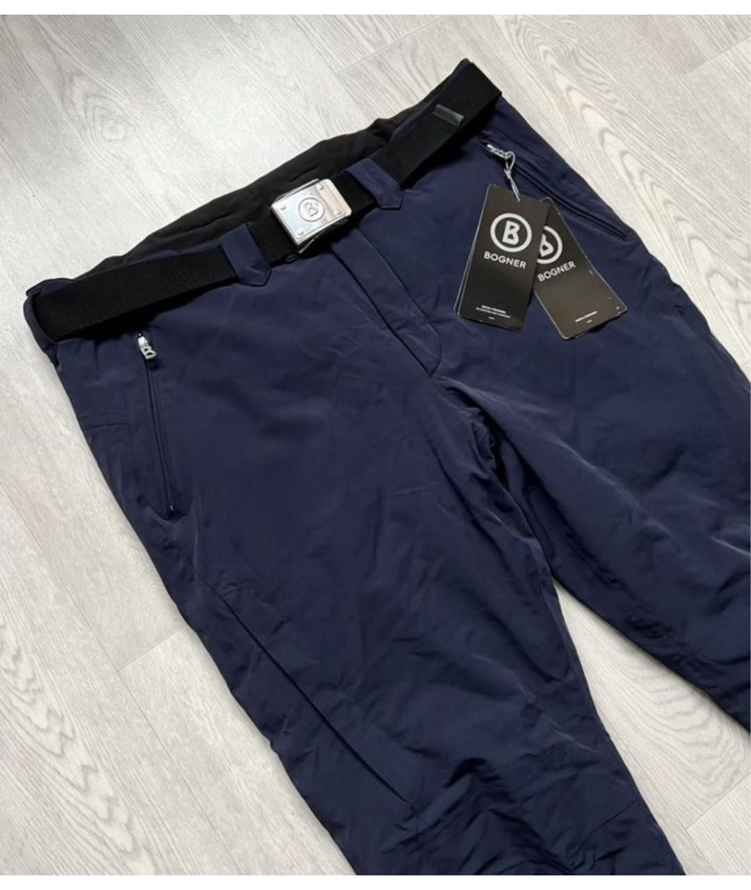 BOGNER Темно-синие полиамидовые повседневные брюки, фото 3