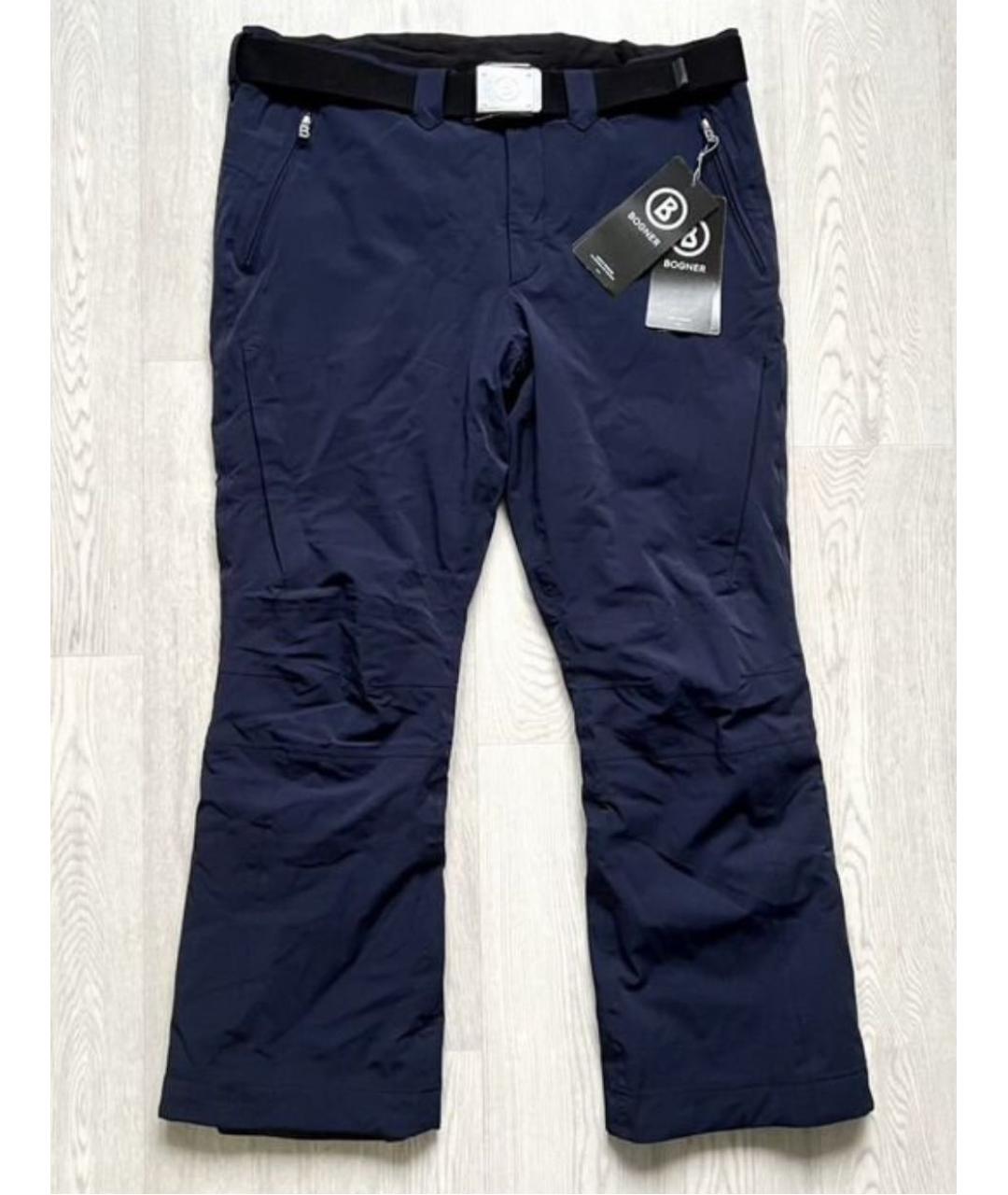 BOGNER Темно-синие полиамидовые повседневные брюки, фото 2
