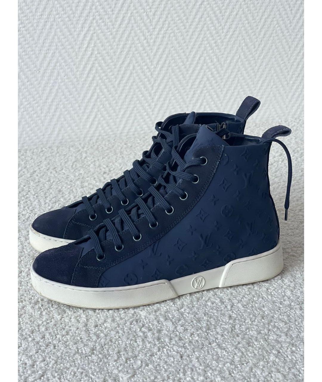 LOUIS VUITTON Темно-синие бархатные кеды, фото 3