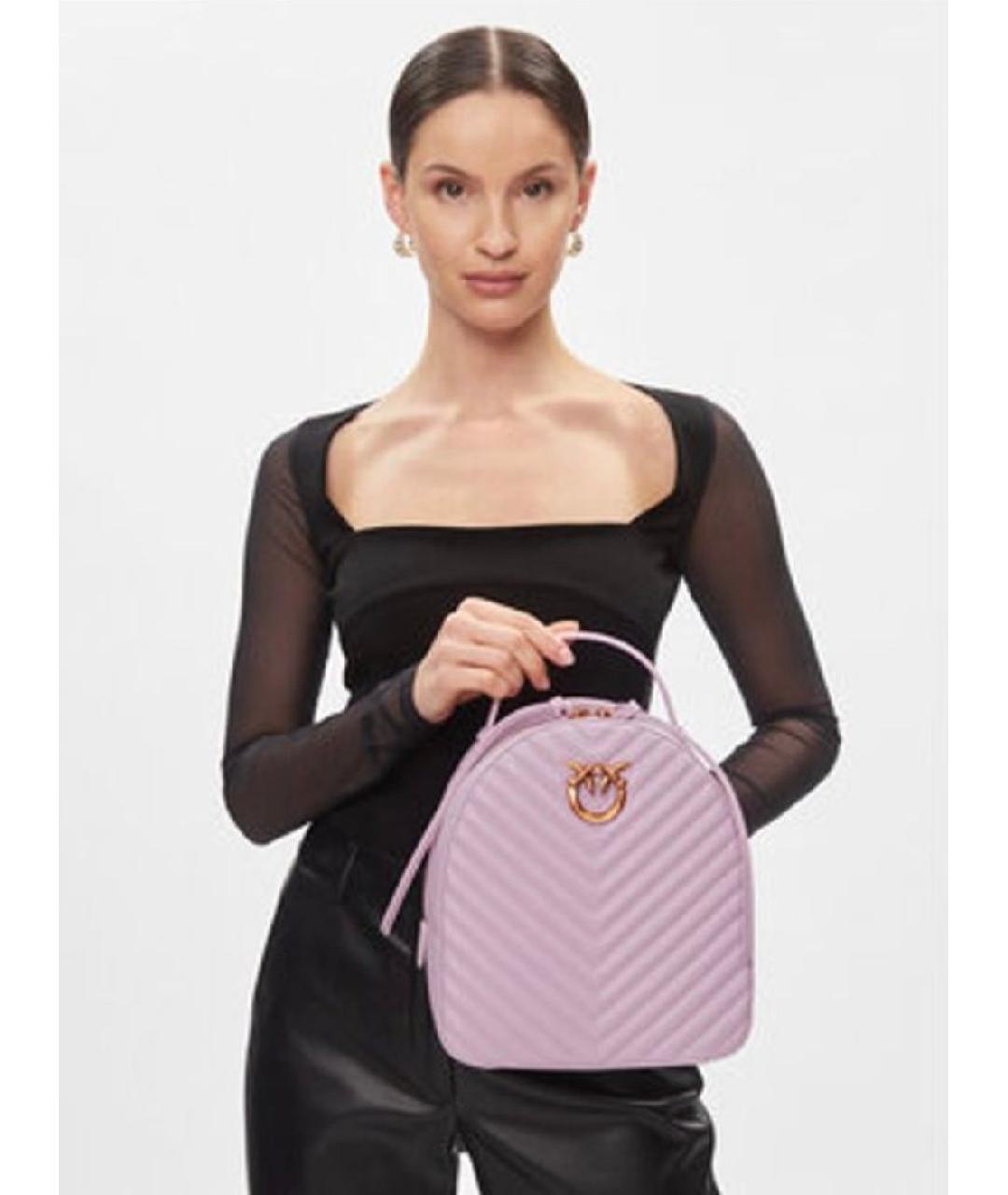 PINKO Розовый кожаный рюкзак, фото 5