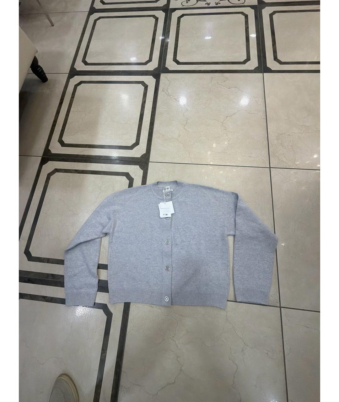 HERMES Серый кашемировый кардиган, фото 7