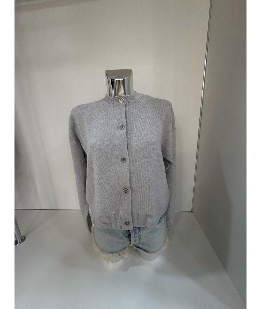 HERMES Серый кашемировый кардиган, фото 9