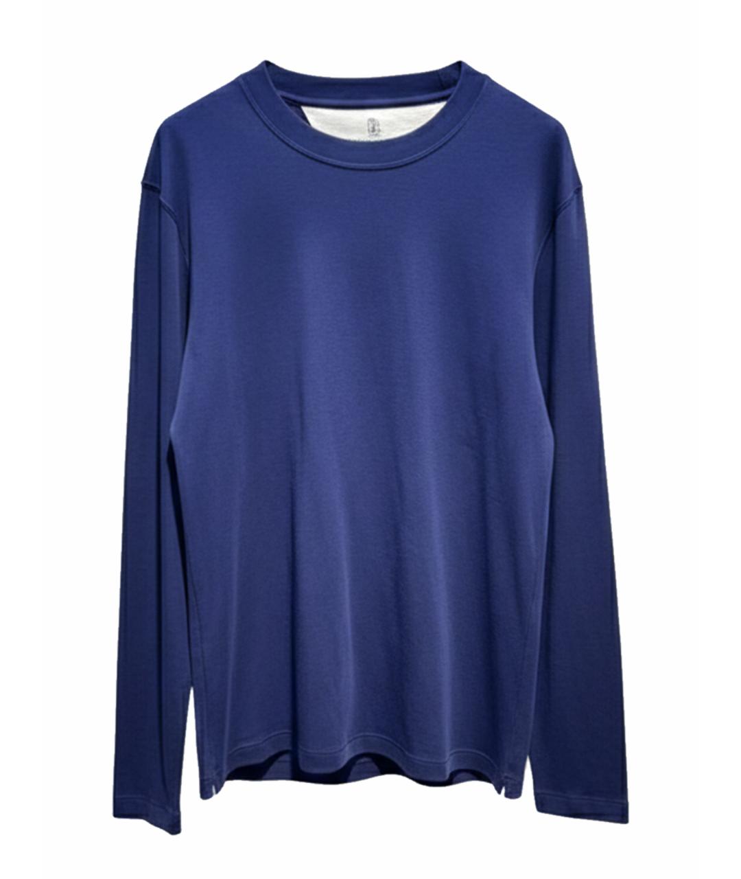 BRUNELLO CUCINELLI Темно-синий хлопковый джемпер / свитер, фото 1