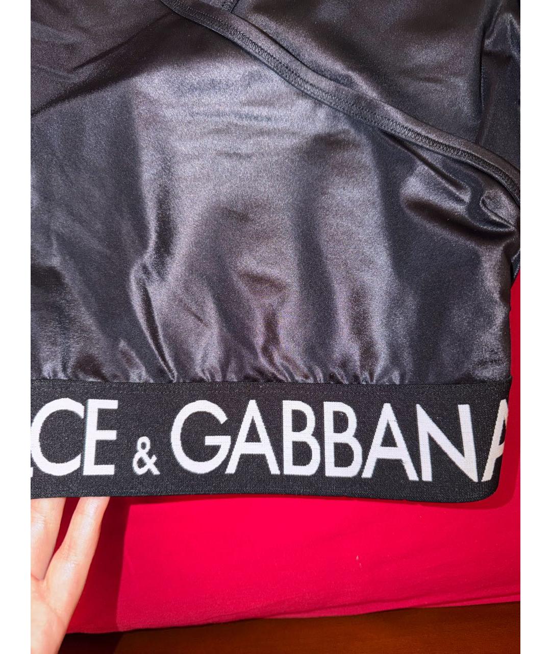 DOLCE&GABBANA Черная полиамидовая майка, фото 4