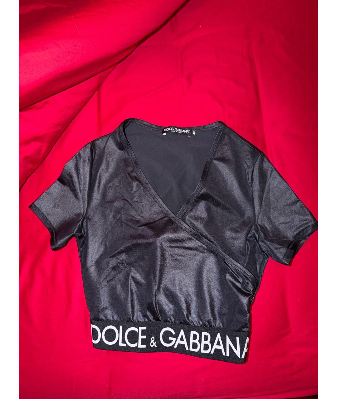 DOLCE&GABBANA Черная полиамидовая майка, фото 6