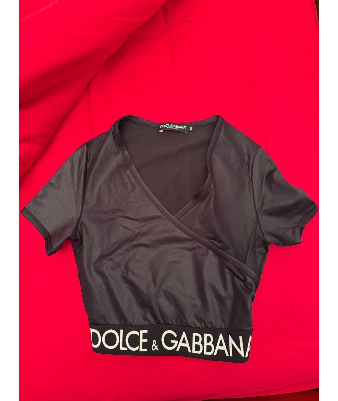 DOLCE&GABBANA Черная полиамидовая майка, фото 8