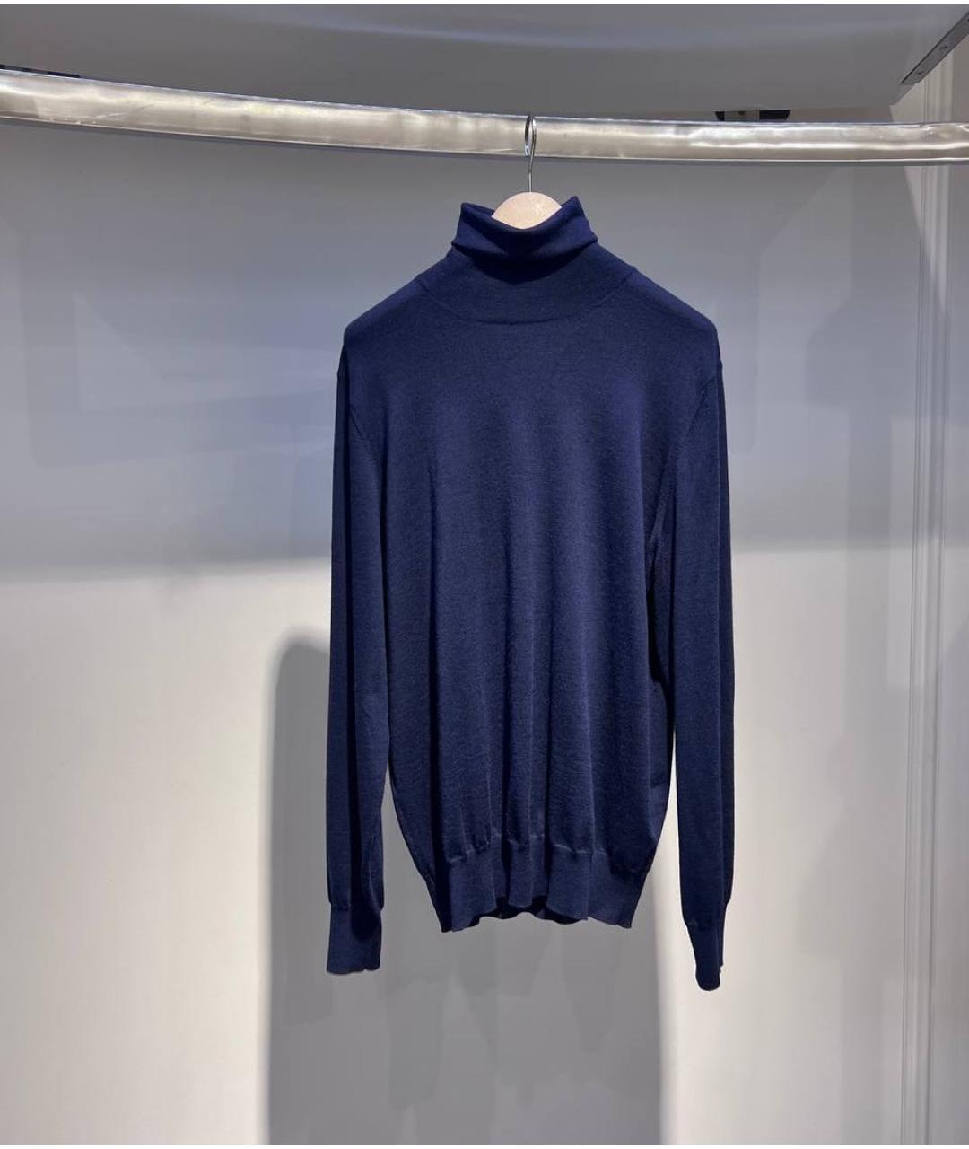 BRUNELLO CUCINELLI Темно-синий шерстяной джемпер / свитер, фото 3