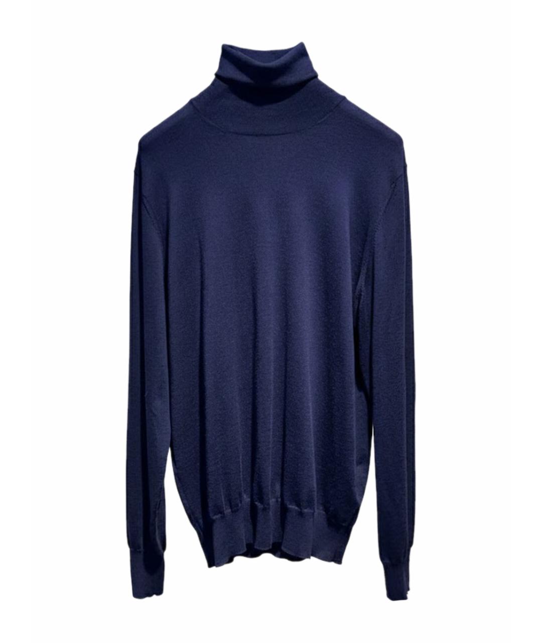 BRUNELLO CUCINELLI Темно-синий шерстяной джемпер / свитер, фото 1