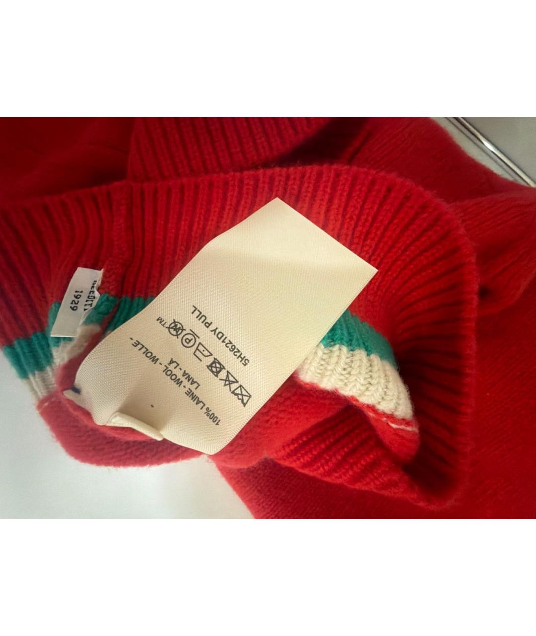 HERMES Красный шерстяной джемпер / свитер, фото 4