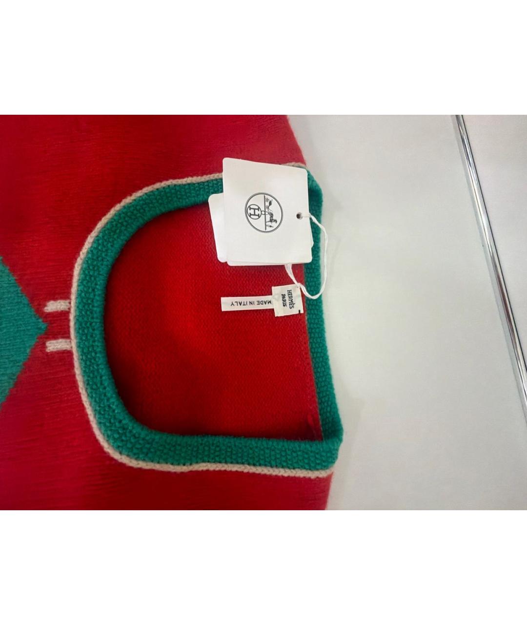 HERMES Красный шерстяной джемпер / свитер, фото 3