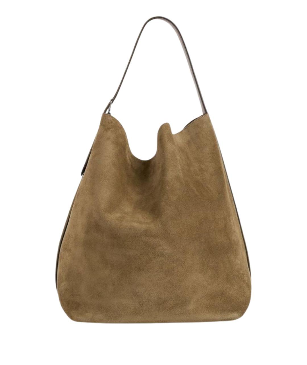 TOTEME Золотая замшевая сумка через плечо, фото 1