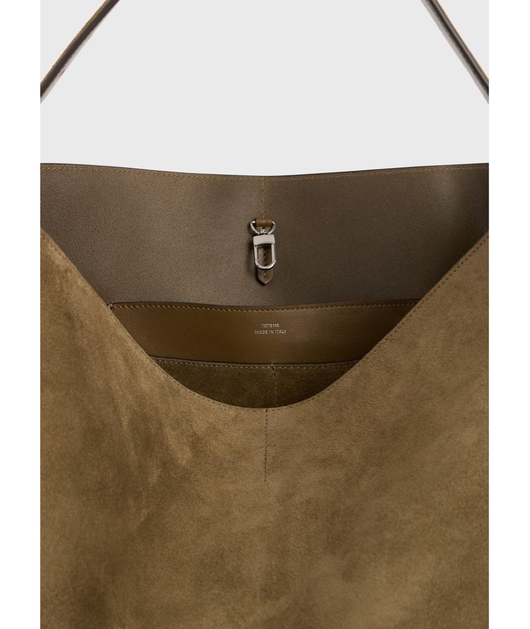 TOTEME Золотая замшевая сумка через плечо, фото 4
