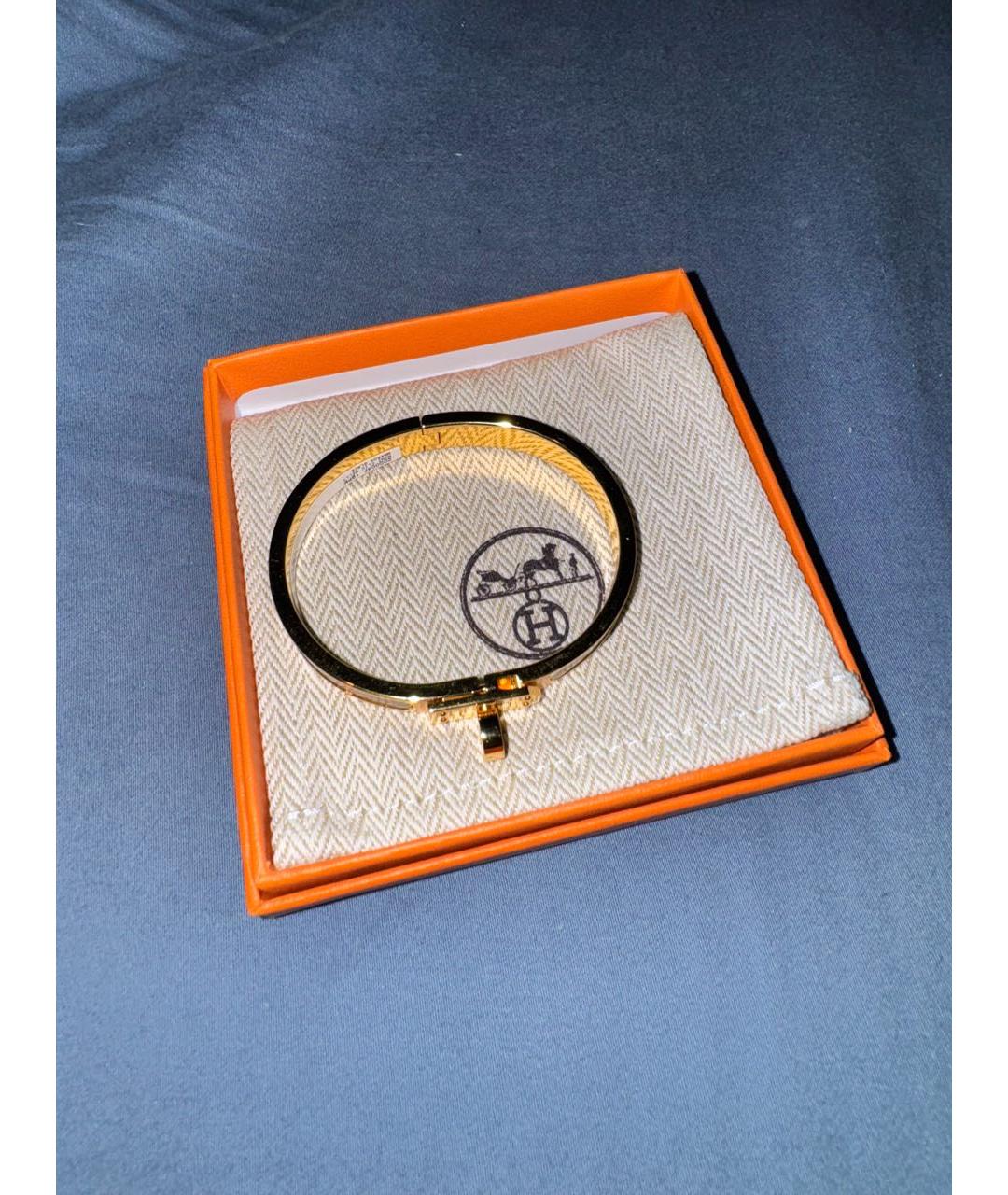 HERMES Бежевый металлический браслет, фото 2