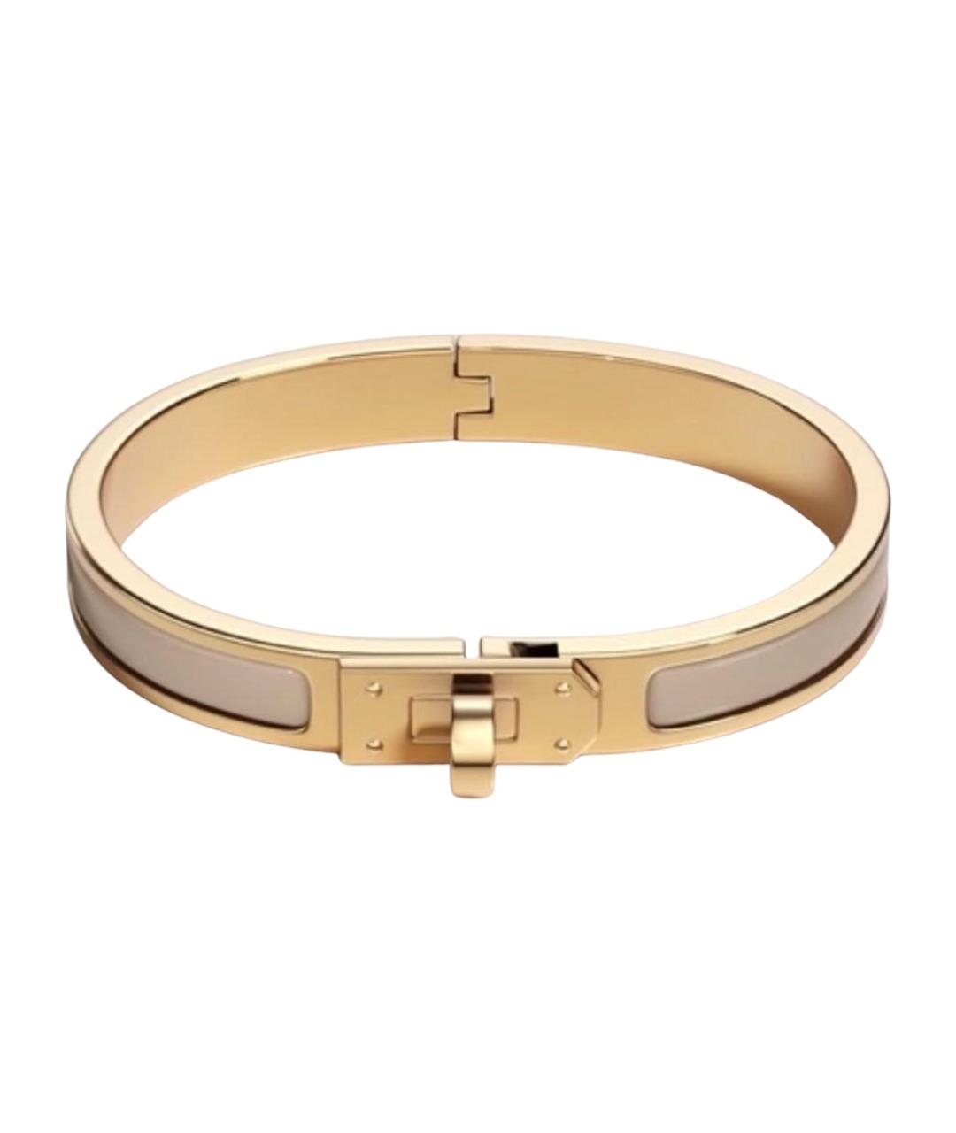 HERMES Бежевый металлический браслет, фото 1