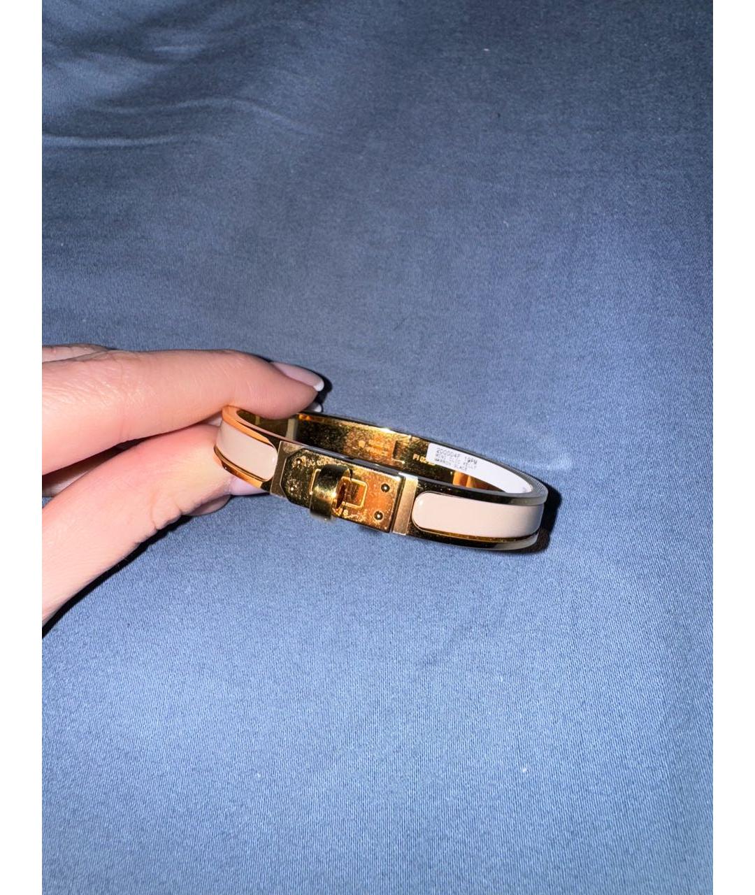 HERMES Бежевый металлический браслет, фото 4