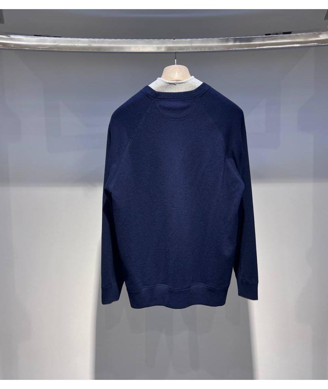 BRUNELLO CUCINELLI Темно-синий шерстяной джемпер / свитер, фото 2