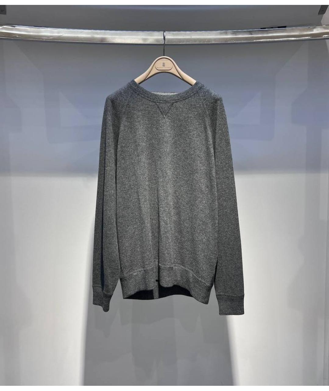 BRUNELLO CUCINELLI Серый шерстяной джемпер / свитер, фото 3