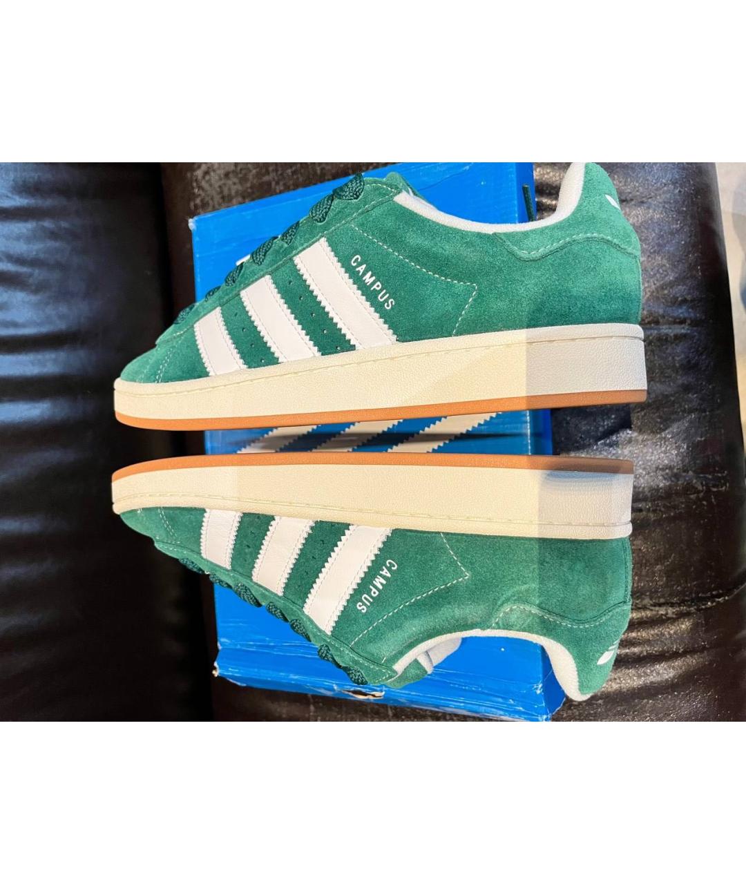 ADIDAS Зеленые замшевые кроссовки, фото 3