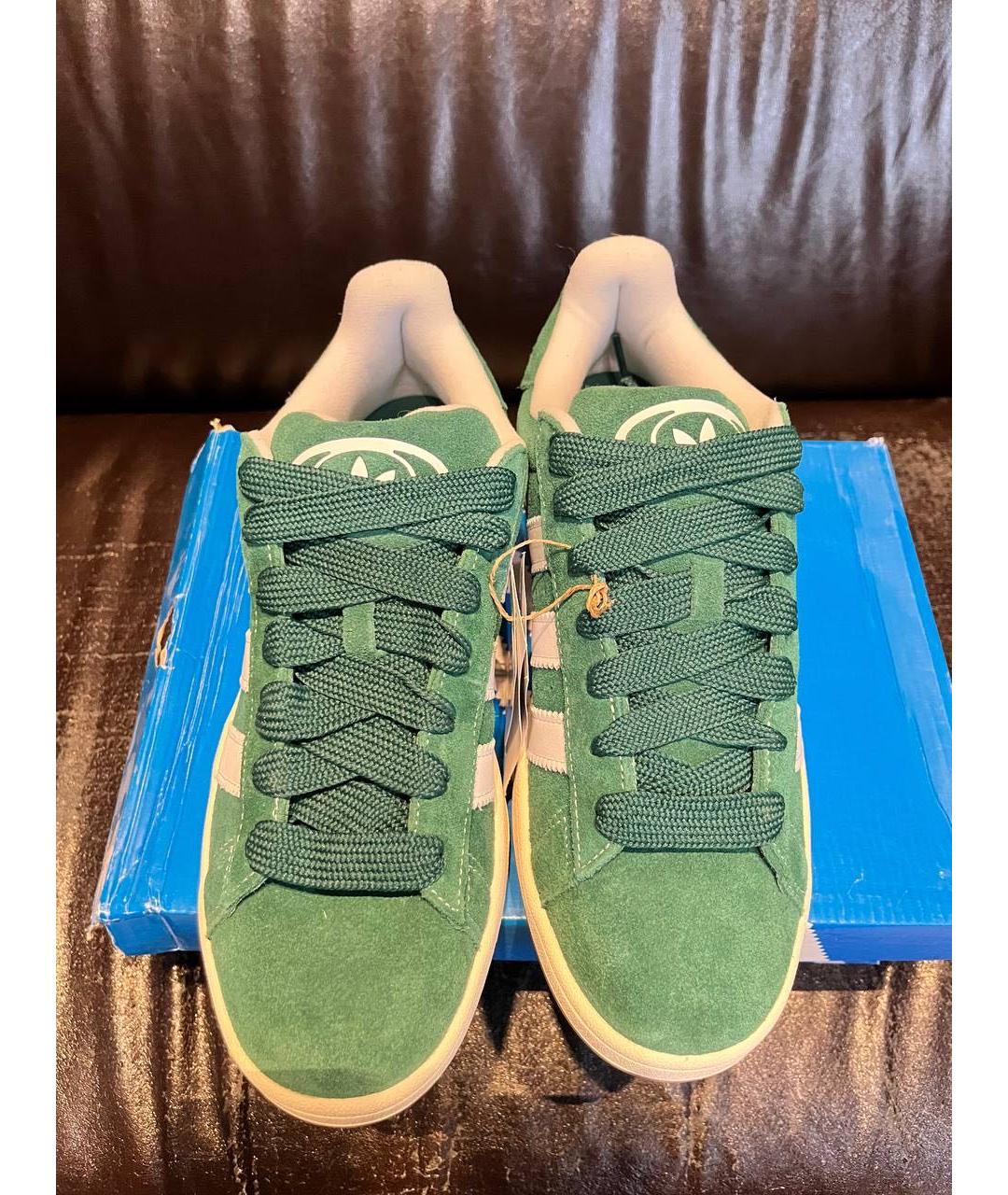 ADIDAS Зеленые замшевые кроссовки, фото 2