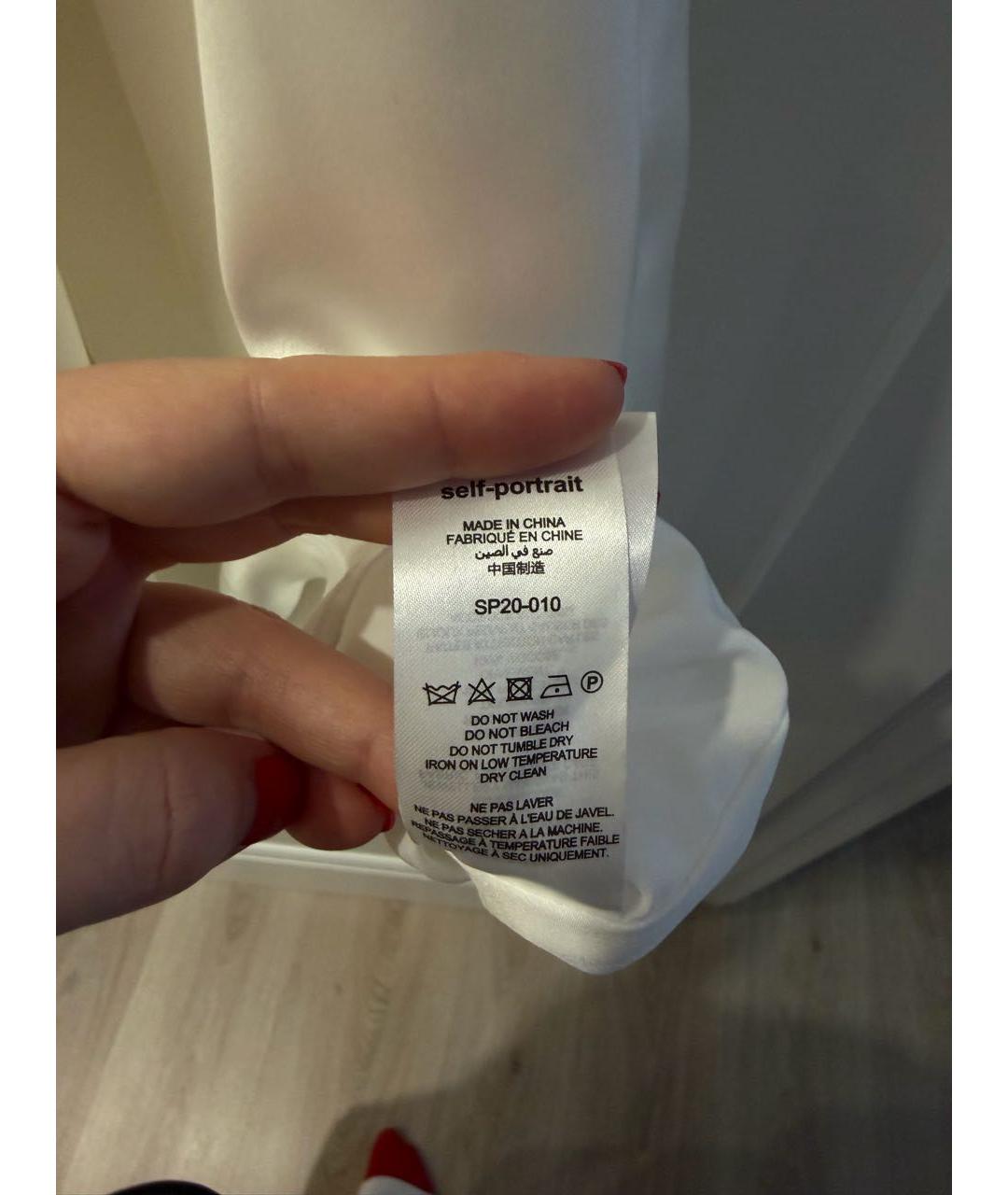 SELF-PORTRAIT Белое полиэстеровое коктейльное платье, фото 3