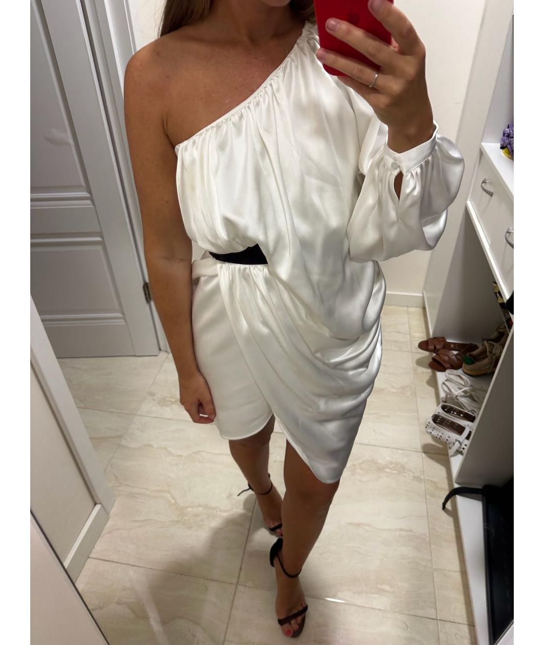 SELF-PORTRAIT Белое полиэстеровое коктейльное платье, фото 7