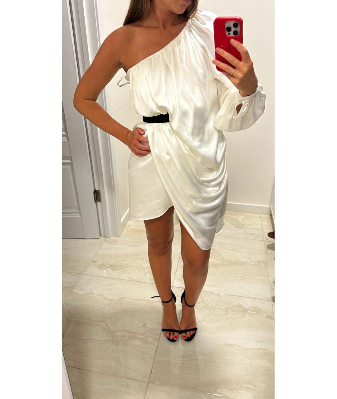 SELF-PORTRAIT Белое полиэстеровое коктейльное платье, фото 5