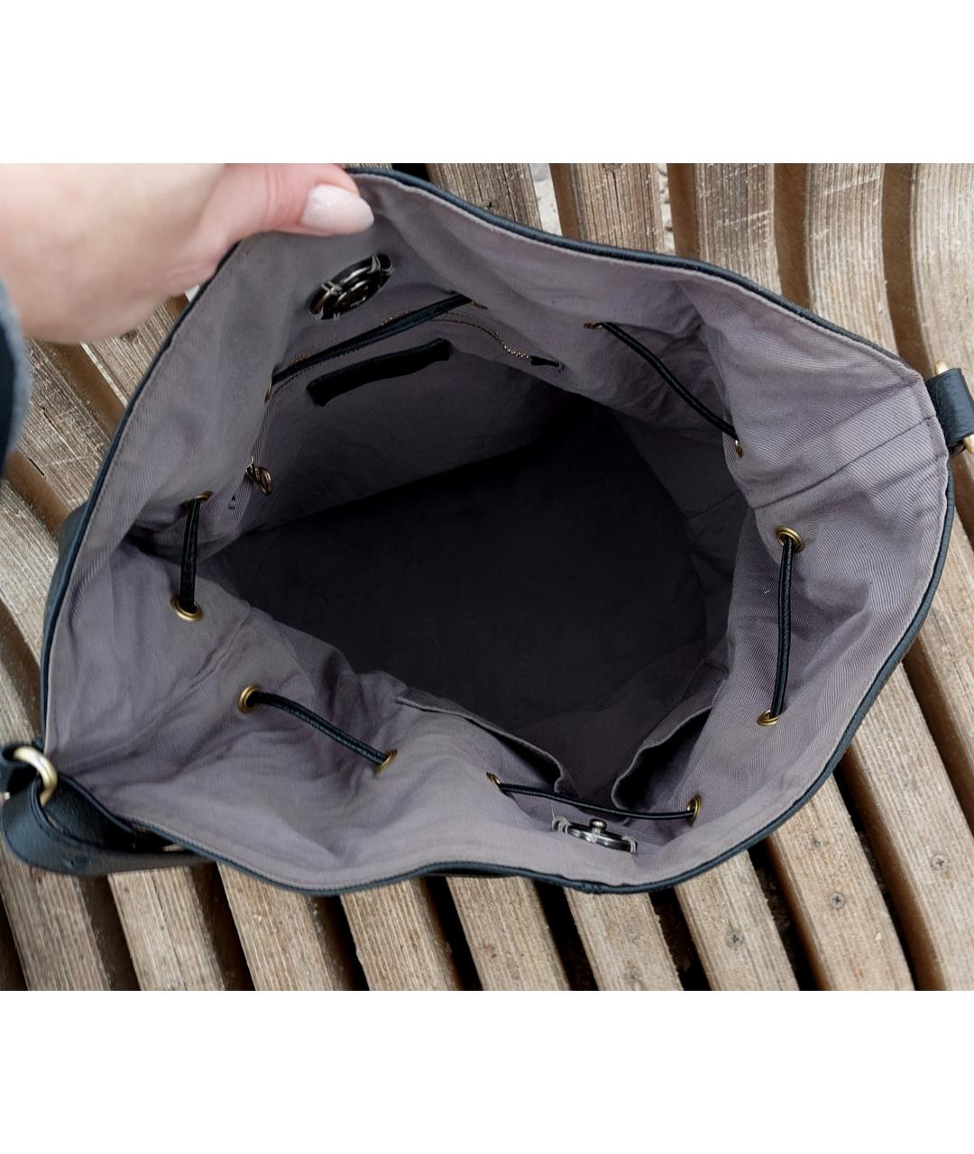 SEE BY CHLOE Черная кожаная сумка через плечо, фото 7