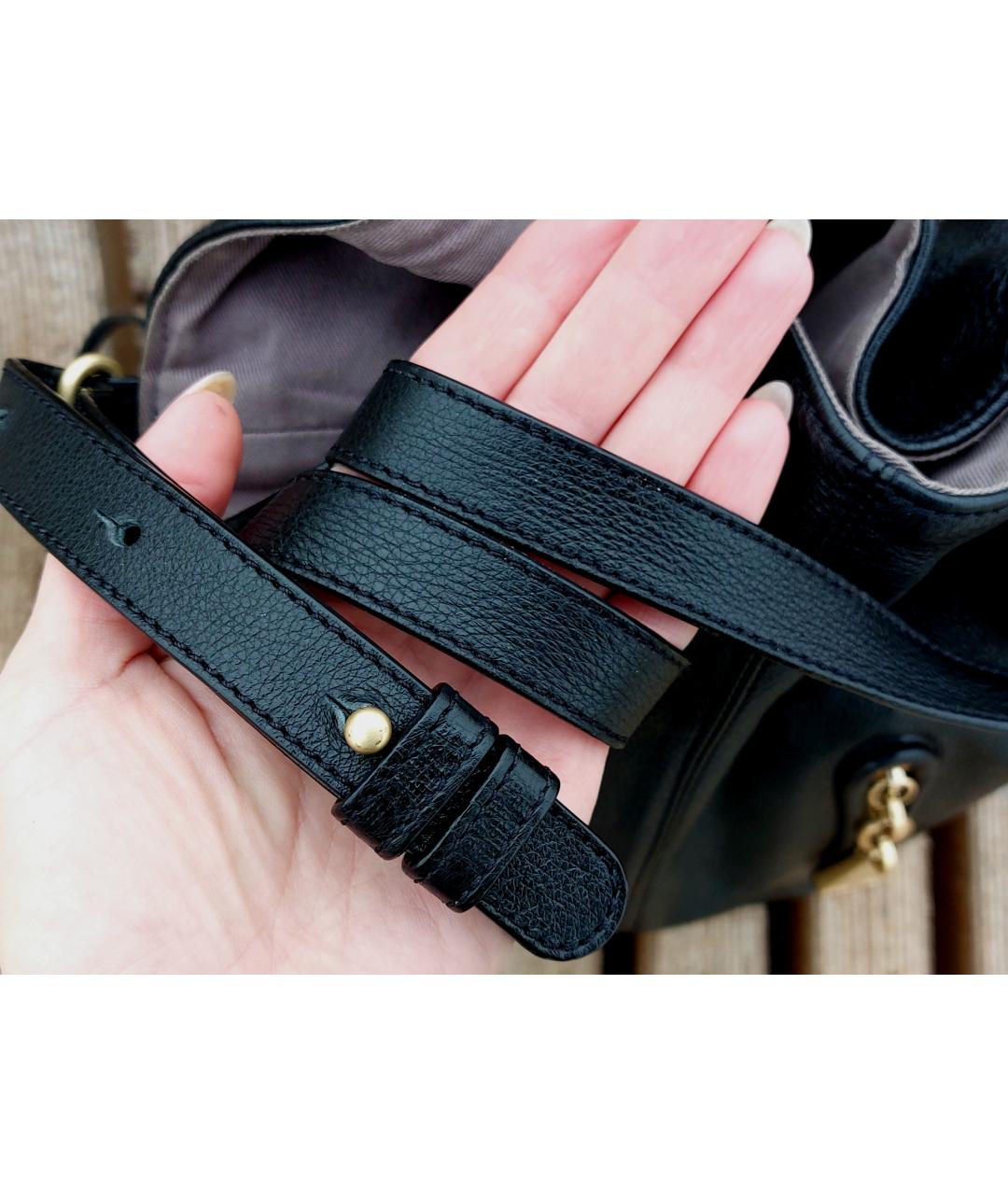 SEE BY CHLOE Черная кожаная сумка через плечо, фото 6