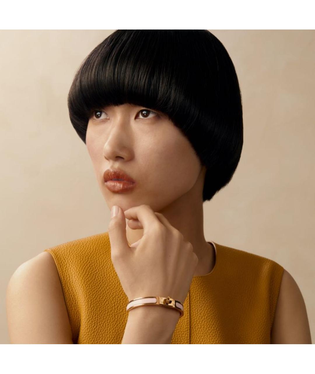 HERMES Розовый металлический браслет, фото 3