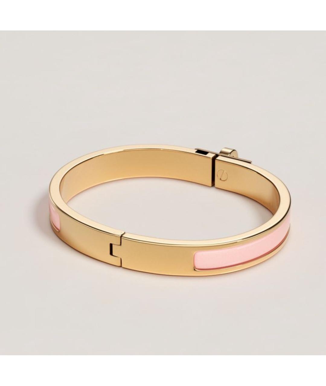 HERMES Розовый металлический браслет, фото 2