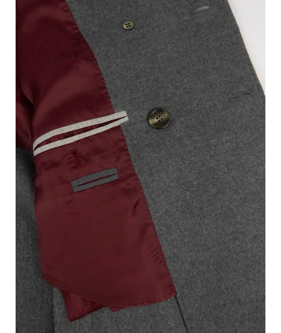 BRUNELLO CUCINELLI Серое кашемировое пальто, фото 7