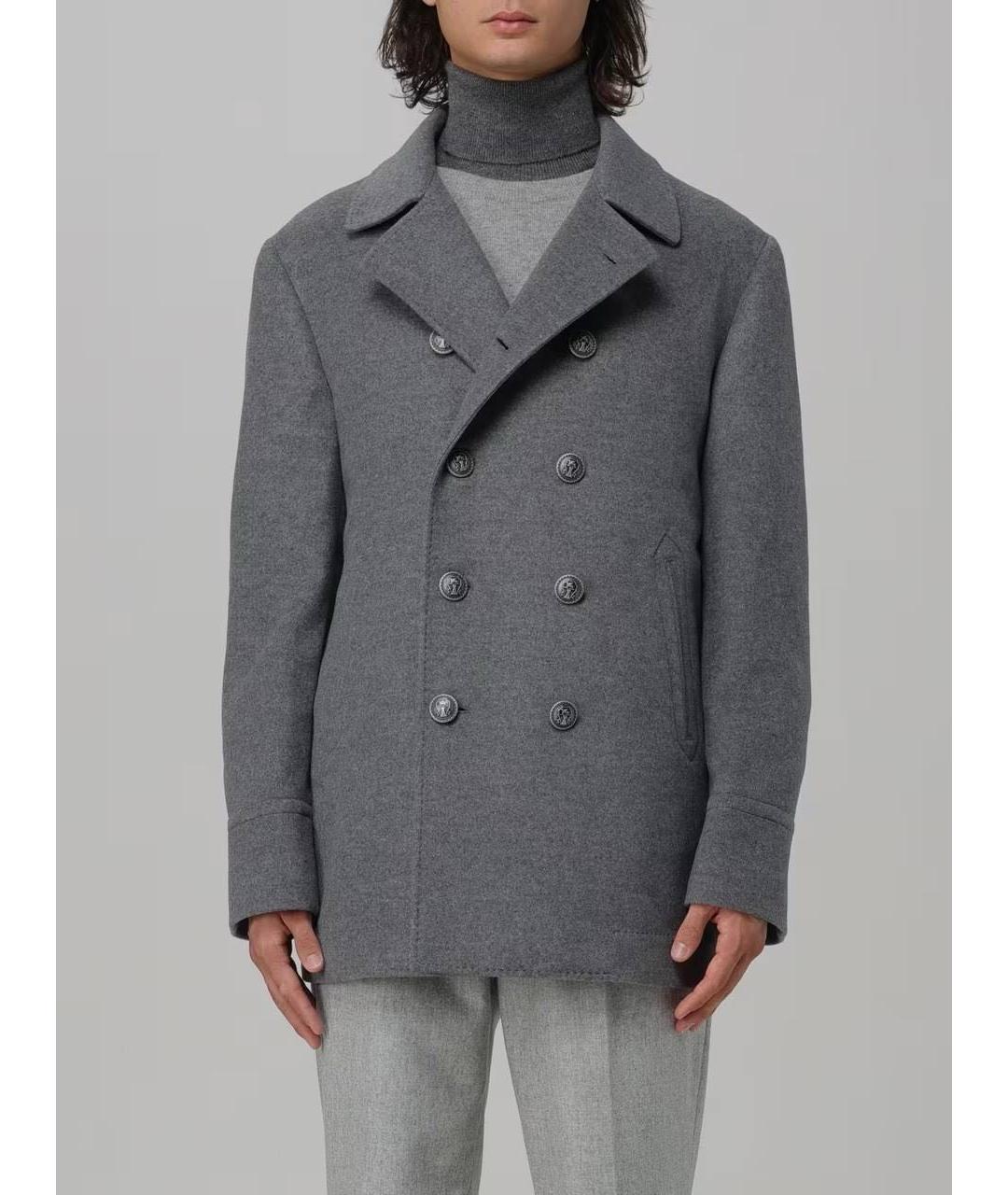 BRUNELLO CUCINELLI Серое кашемировое пальто, фото 8