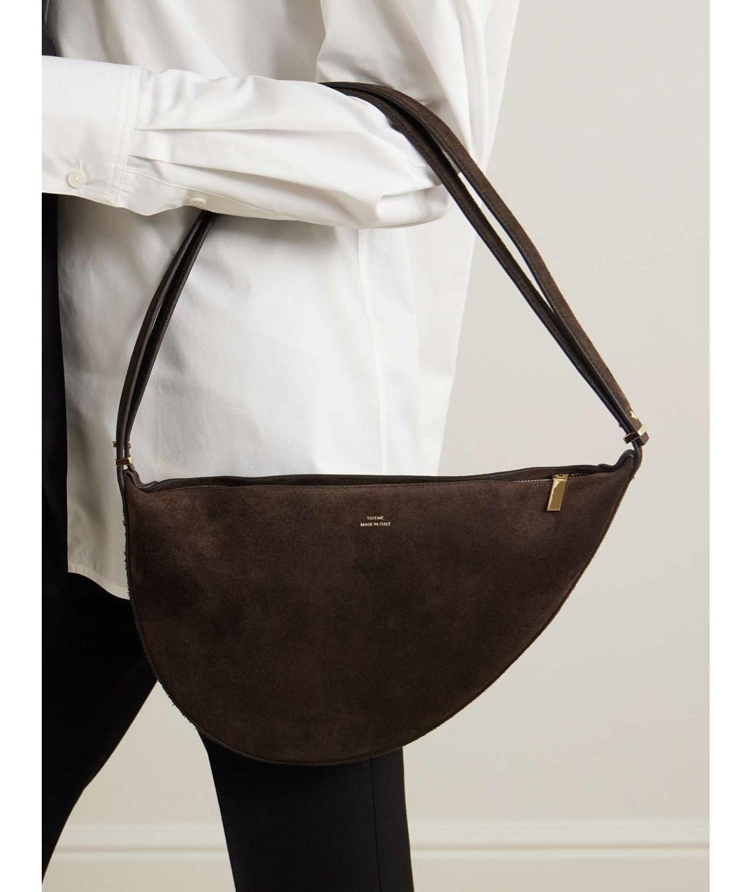 TOTEME Коричневая замшевая сумка через плечо, фото 2
