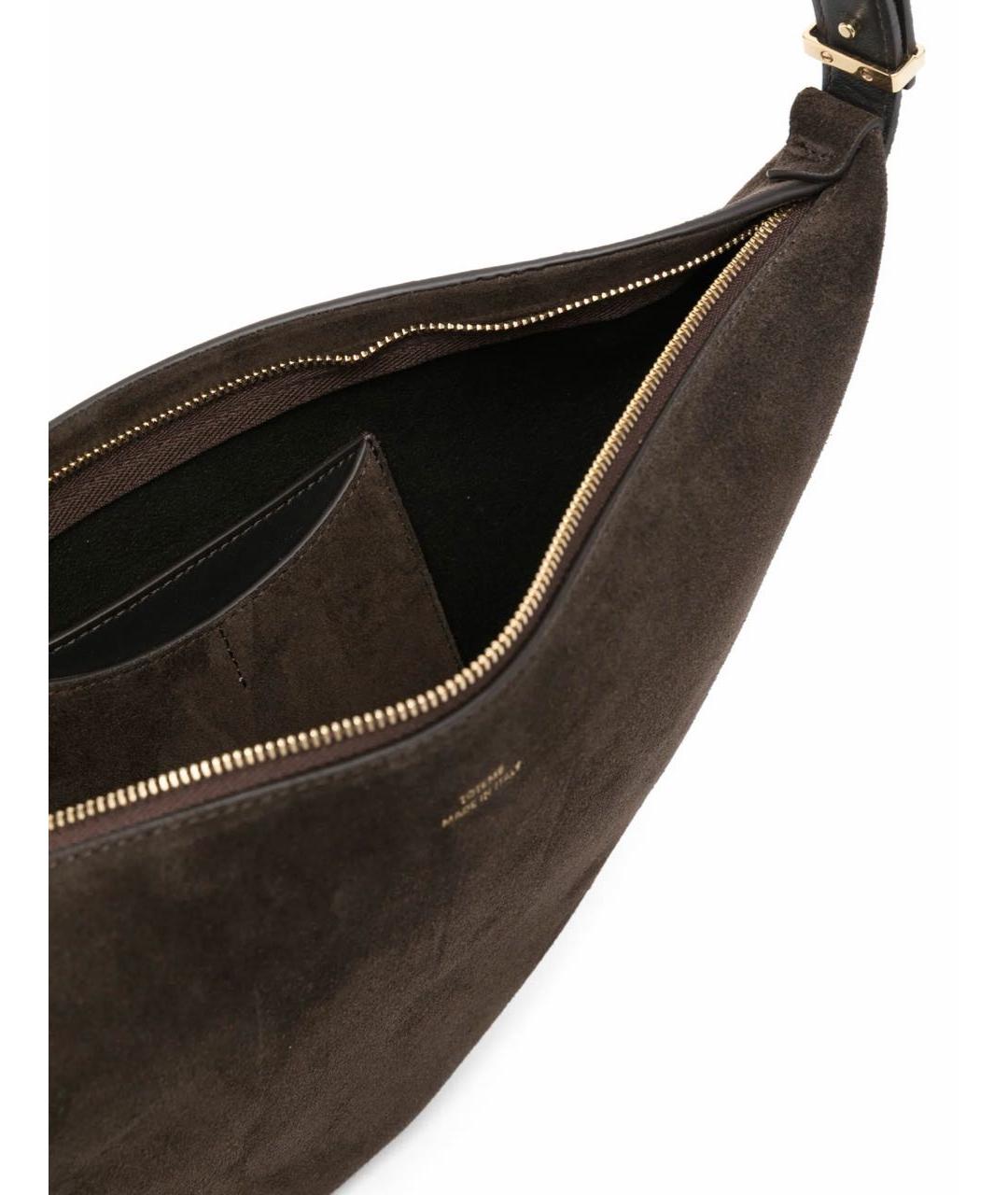 TOTEME Коричневая замшевая сумка через плечо, фото 5