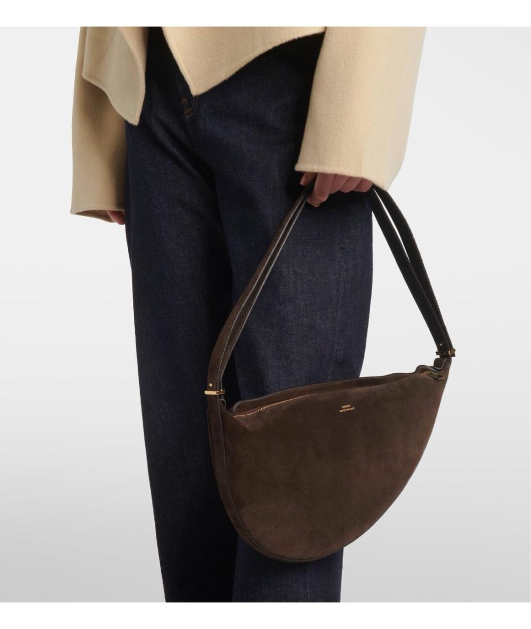 TOTEME Коричневая замшевая сумка через плечо, фото 4
