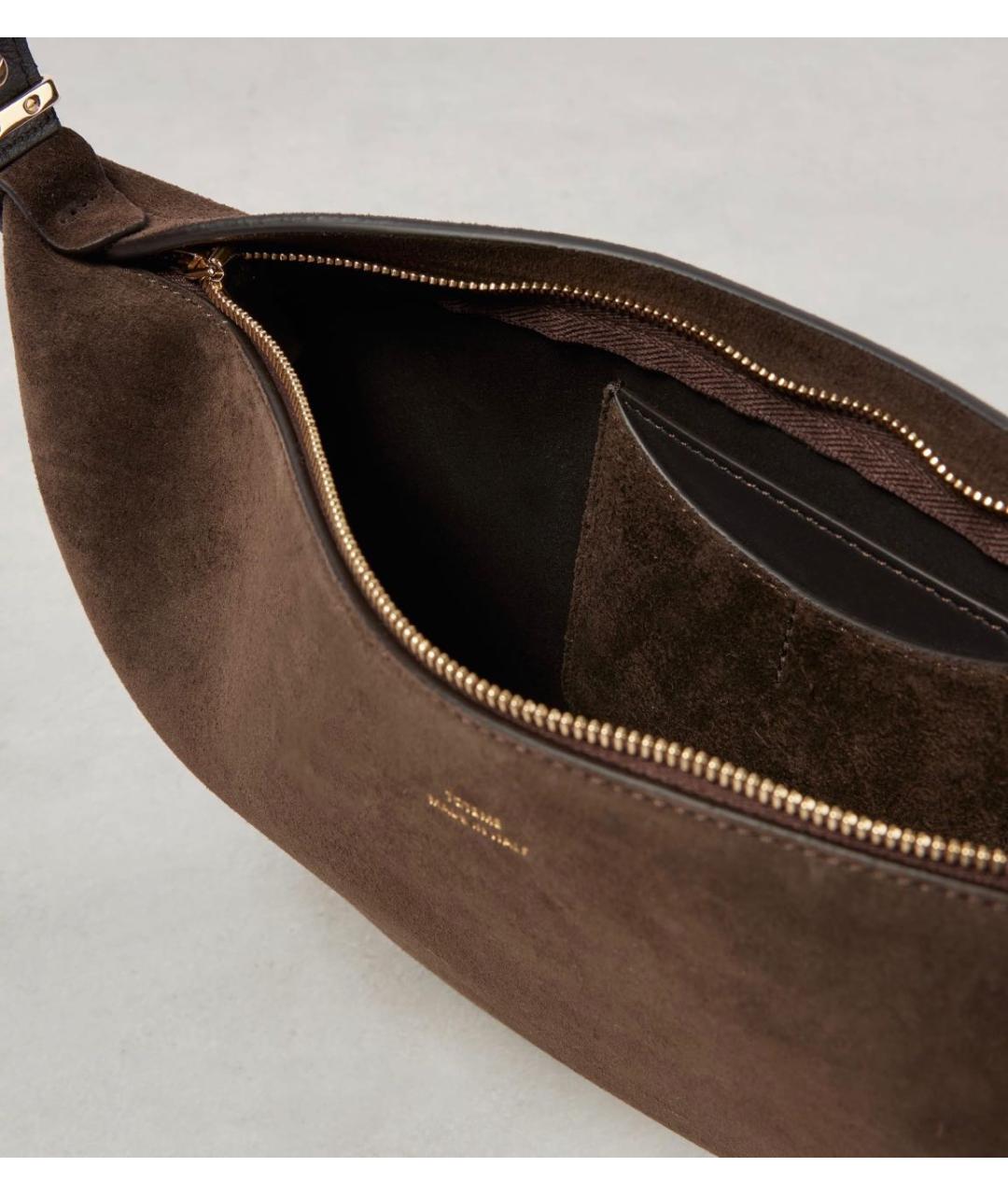 TOTEME Коричневая замшевая сумка через плечо, фото 3