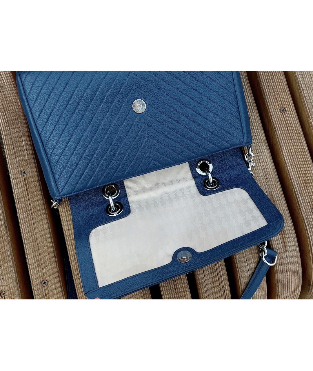 KARL LAGERFELD Темно-синяя кожаная сумка через плечо, фото 8