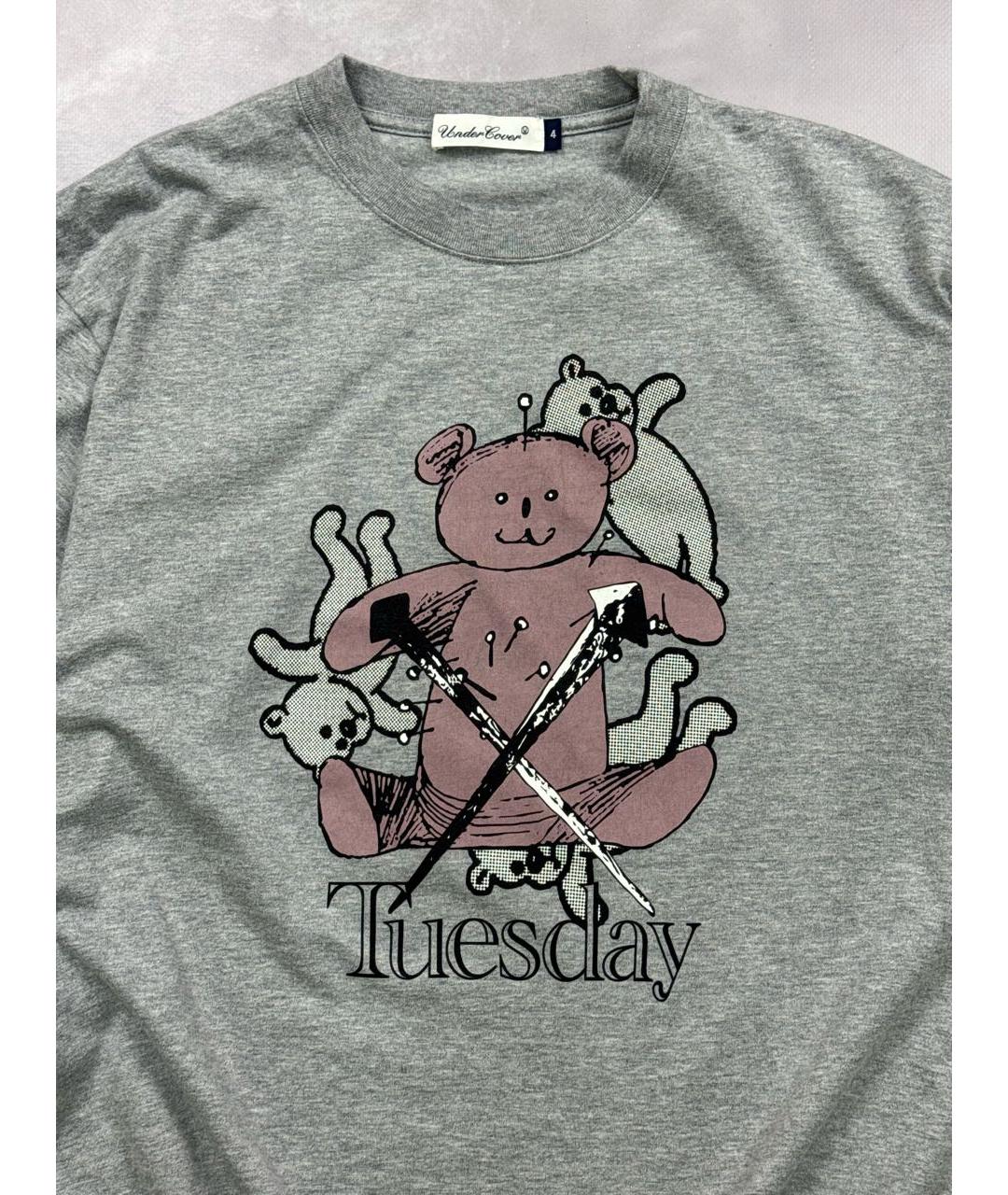 UNDERCOVER Серая хлопковая футболка, фото 2