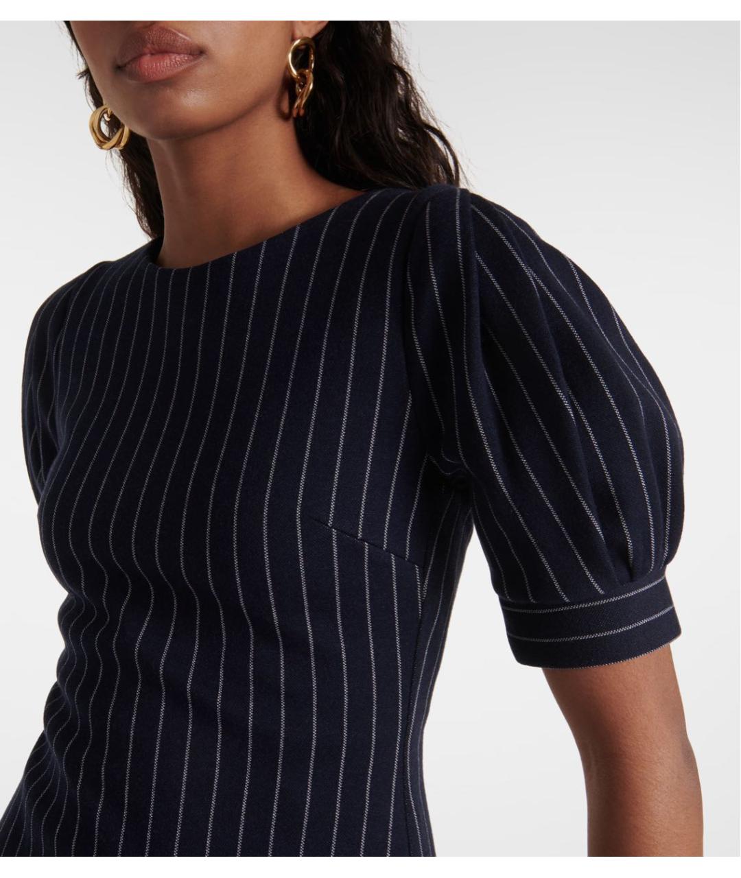 MAX MARA Темно-синее хлопковое коктейльное платье, фото 5