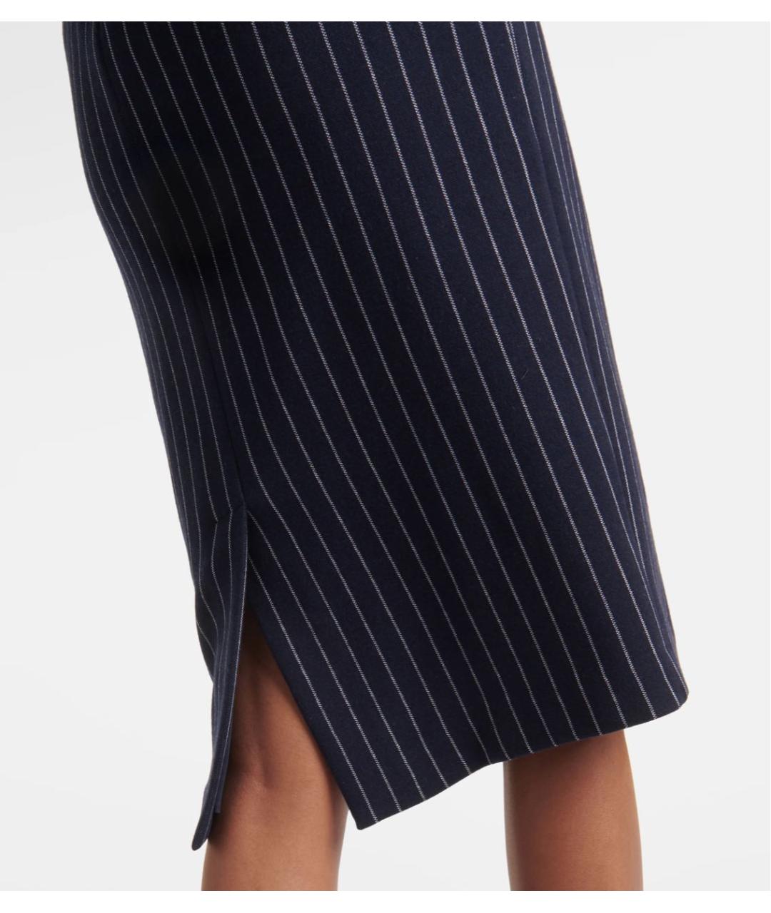 MAX MARA Темно-синее хлопковое коктейльное платье, фото 4