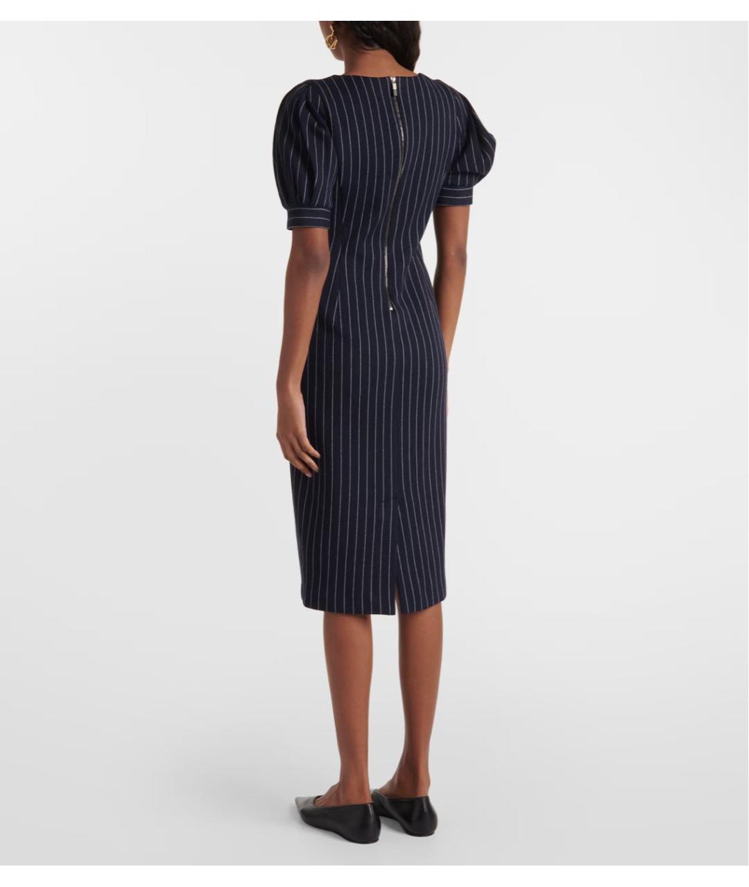 MAX MARA Темно-синее хлопковое коктейльное платье, фото 3