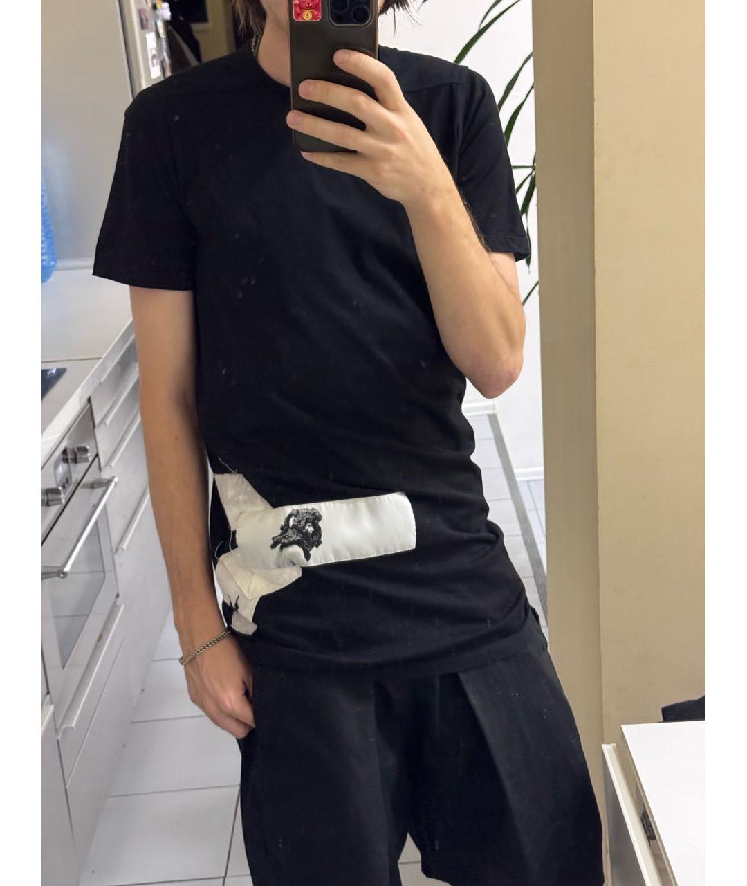 RICK OWENS DRKSHDW Черная хлопковая футболка, фото 4